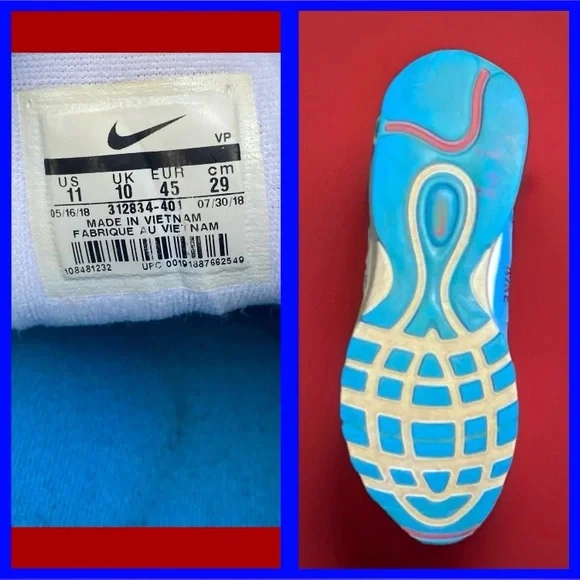 🛜🟥US 11- Nike Air Max 97 “Blue Hero" 2018 {312834-401} Men's Sneak - Picture 13 of 14